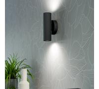 Eglo Bedside wall Light Portillo, Indoor lamp with uplight and Downlight | indirect bedroom and living room lighting, black metal, GU10