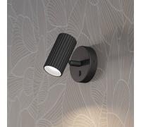 Eglo Portillo Aluminium & Steel Modern Wall Spotlight, Black Print