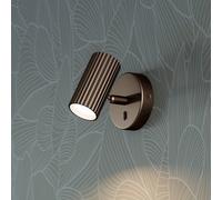 EGLO Portillo wall spotlight, bronze, height 11 cm, metal, GU10