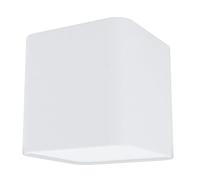 EGLO Posaderra Ceiling Light, 1 Bulb Modern Living Room Lamp Made of Steel, Textile and Plastic in White, Kitchen Lamp, Hallway Lamp Ceiling with E27 Socket, L x W 14 cm