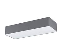 EGLO Posaderra Ceiling Light 3 Bulbs Modern Living Room Lamp Made of Steel, Textile and Plastic in Grey, White, Kitchen Lamp, Hallway Lamp Ceiling with E27 Socket, Length 75 cm
