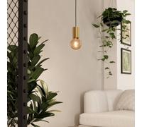 Eglo Pozueta 1 Brushed Brass Pendant Light - Slim Steel Design, E27, 1100Mm In Gold Gold