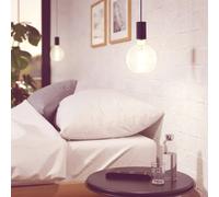 Eglo Pozueta Vintage Pendant Lamp, Black Steel with Industrial Style Ceiling Light, Dining and Living Room Hanging Lighting, E27 Socket, Ø 4.9 inches