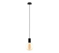 Eglo Pozueta Vintage Pendant Lamp, Black Steel with Industrial Style Ceiling Light, Dining and Living Room Hanging Lighting, E27 Socket, Ø 4.9 inches