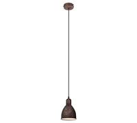 Eglo Priddy 1 Pendant Lamp, Single-Light Vintage Hanging Lamp in Industrial Style, Retro Steel Pendant Light, Colour: Antique Copper, Socket: E27