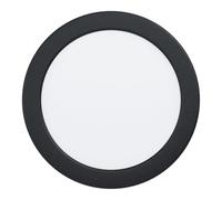 Eglo Recessed LED Ceiling spot Alange, Round Spotlight Fitting, Ceiling lamp Made of Metal and Plastic in Black and White, Downlight Warm White, Ø 16.6 cm