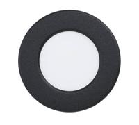 EGLO Recessed LED Ceiling spot Fueva 6, Round Bathroom Downlight, Black Plastic Ceiling lamp, Flat Spotlight, Warm White-Cold White, IP44, ∅ 8.6 cm