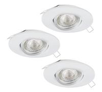 EGLO Recessed Light, Steel, 3.3 W, White, 3 Units