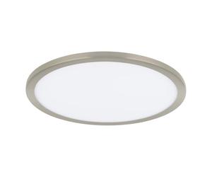 Eglo Recessed spot Light for Ceiling Fueva Flex, Ø 8.9 inches, alumimium LED Downlight with a Plastic Luminous Surface, Flat Spotlight in Nickel-matt, Shallow Installation Depth 1 inch, Warm White