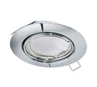 EGLO recessed spotlight Peneto, Chrome Steel Spot | Recessed Light with GU10 Socket, LED Bulb Included, Flat Adjustable recessed spotlight, Ø 8.7 cm