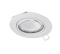 Eglo Recessed Spotlight Peneto, Steel Spot in White, Recessed Light with GU10 Socket, LED Bulb Included, Flat Adjustable Recessed Spotlight, Ø 8.7 cm