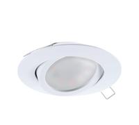 Eglo recessed Spotlight Tedo, Aluminium cast spot in White, recessed Fitting with GU10 Socket, LED Bulb Included, Flat recessed Spotlight, Adjustable, Ø 8 cm