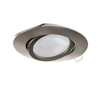 Eglo Recessed Spotlight Tedo, Aluminium die-cast in Matte Nickel, Built-in lamp with GU10 Socket, LED Bulb Included, Flat recessed Spotlight, Adjustable, Ø 8 cm