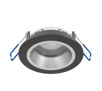 Eglo recessed Spotlight Yebra, Ø 8.7 cm, dimmable Bathroom Ceiling spot, Black Plastic, Decorative Silver/Gold Ring, Warm to Cool White, IP44