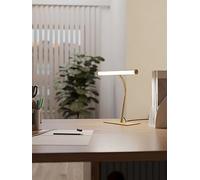 Eglo LED Desk lamp Riccione, Touch-dimmable Office Lighting with Flexible arm, Table Light Fitting for Reading, Brass Coloured Metal, Warm - Cool White