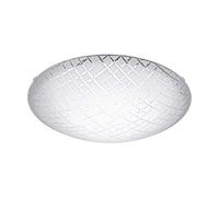 EGLO Riconto 1 LED Ceiling Light, Diameter 25 cm, 1-Bulb Wall Light, Ceiling Light, Metal Wall Light in White and Ribbed Glass in White, Living Room Lamp, LED Hallway Lamp Round, Warm White