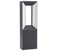 EGLO LED Outdoor Post Light Riforano, 2 Flame Pathway Lighting, Waterproof Outside Lamp Made of Black Cast Aluminium and White Plastic, IP44