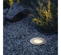 Eglo Riga 3 Stainless Steel Integrated Led Outdoor Recessed Ground Light, (D) 17Cm In Silver Silver