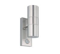 Eglo Riga 5 Metal Ip44 Outdoor Wall Light 2 Light (Inclusive) In Metallic Silver Metallic Silver