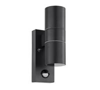 EGLO Riga 5 LED 2-Flame Outdoor Wall Light, Exterior Lighting incl. Motion Sensor, Sensor Wall lamp Made of galvanised Steel and Glass, Colour: Anthracite, IP44