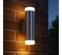 Eglo Riga Led Outdoor Wall Light In Metallic Silver Metallic Silver One Size