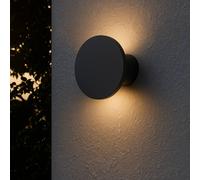 Eglo LED Outdoor Wall Light Rigosa, Exterior Mounted Lamp with Indirect Illumination, Metal Black and White Plastic Lighting, Warm White, IP44
