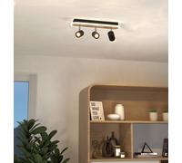 Eglo Rimbocchi 3 Light Natural Wood & Steel Modern Spotlight