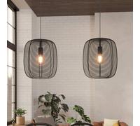EGLO Rinroe pendant light, length 90 cm, black, 2-bulb, steel