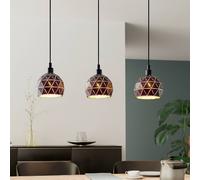EGLO Roccaforte hanging light, black/gold, metal, 75 cm long, E14