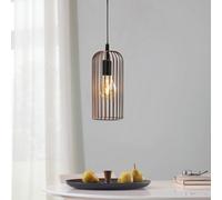 Eglo Pendant Lighting Roccamena, Vintage Ceiling Light Fitting Made of Black and Copper-Coloured Steel, Retro Hanging lamp for Dining and Living Room, E27 Socket
