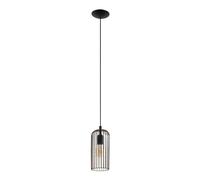 Eglo Pendant Lighting Roccamena, Vintage Ceiling Light Fitting Made of Black and Copper-Coloured Steel, Retro Hanging lamp for Dining and Living Room, E27 Socket