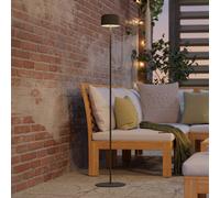 Eglo Cordless LED Floor lamp Roccanova, Wireless Solar Powered Outdoor Light, Rechargeable, 3-Step Touch dimmable Garden Lighting, Green Steel, Warm White, IP44