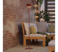 Eglo Cordless LED Floor lamp Roccanova, Wireless Solar Powered Outdoor Light, Rechargeable, 3-Step Touch dimmable Garden Lighting, red Steel, Warm White, IP44