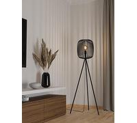 Eglo Romazzina Black Caged Tripod Floor Lamp Black