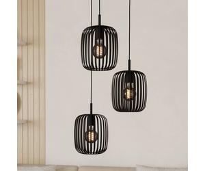 EGLO Romazzina pendant light, Ø 46 cm, black, 3-bulb, steel