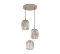 EGLO Romazzina pendant light, Ø 46 cm, sand-coloured, 3-bulb, steel