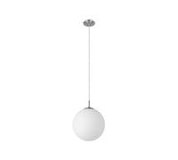 Eglo Rondo 1-Flame Pendant Light, Steel Hanging Light, matt Nickel Colour and White Opal matt Glass, E27 Socket, Ø: 30 cm/11.8 inches