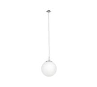 Eglo Rondo Pendant Lamp, Matt Steel and White Opal Matt Glass Ceiling Light