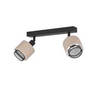 EGLO Rosley Interior Wall Light, Indoor Wall Lamp with Adjustable Spotlight, Natural Fabric and Black Metal Spotlight, Lighting for Living Room and Bedroom, E14 Socket