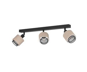 EGLO Rosley Interior Wall Light, Indoor Wall Lamp with Adjustable Spotlight, Natural Fabric and Black Metal Spotlight, Lighting for Living Room and Bedroom, E14 Socket