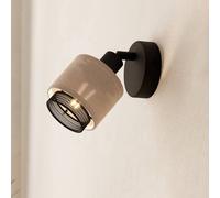 Eglo Indoor Wall Light Rosley, Wall lamp with swivelling Spotlight, Wall spot Made of Textile in Natural and Black Metal, Living Room and Bedroom Lighting, E14 Socket