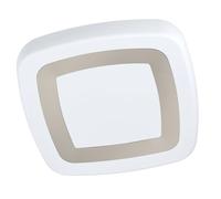 EGLO Ruidera LED Ceiling Light, 1 Bulb Ceiling Light, Modern Living Room Lamp, Kitchen Lamp Made of Steel and Plastic, Hallway Lamp Ceiling in White, Silver, L x W 48 cm