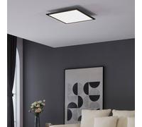 Eglo Ceiling Light Fixture Salobrena 1, Flush-Mount LED Panel, Square Kitchen, Hallway and Office lamp, White Plastic, Neutral White Lighting, 18x18 in