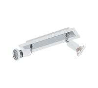 EGLO Sarria LED Ceiling Light 2 Bulbs Metal Living Room Lamp in White Chrome Spotlights Including GU10 Bulbs Warm White