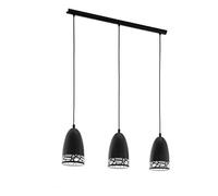 EGLO Savignano Pendant Light 3-Bulb Diameter 16 cm Steel 60 W Black White