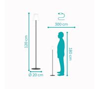 Eglo Cordless LED Floor lamp Scordiano, Wireless Battery Light with Pull Switch, Indoor and Outdoor, Rechargeable Garden Lighting, Black Steel and White Plastic, Warm - Cool White, IP44