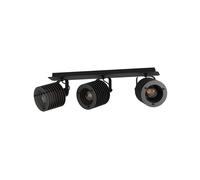 Eglo Ceiling Light Fixture Segovia, Industrial Design Ceiling lamp with 3 orientable spot Lights, Spotlight bar Made of Black Metal and Wood, E27 Socket