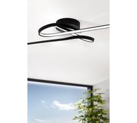 Eglo Selvina 1 Led Contemporary Flush Black Ceiling Light Black/Chrome