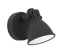 EGLO Seras 1 Ceiling Light 1 Bulb Industrial Modern Classic Steel Ceiling Spotlight Living Room Lamp in Black Kitchen Lamp Spot with GU10 Socket