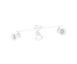 EGLO Seras 1 Ceiling Light 3-Bulb Industrial Modern Classic Steel Ceiling Spotlight Living Room Lamp in White Kitchen Lamp Spotlights with GU10 Socket